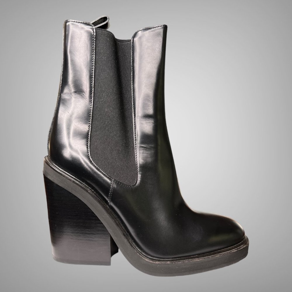 Hermes NIB Noir Mid Calf Chelsea Boots Size 40 Shoes